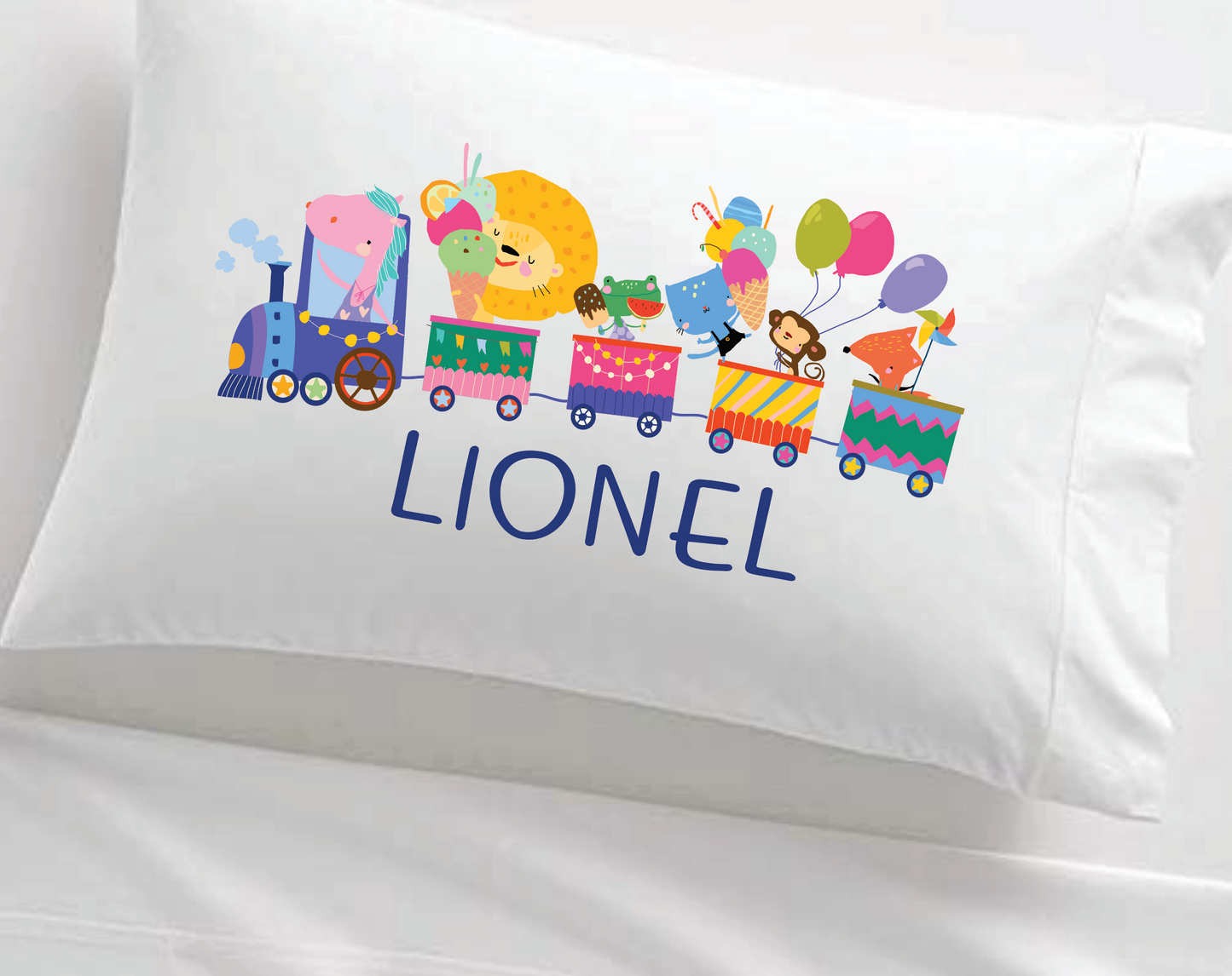 Animal Train Personalized Pillowcase