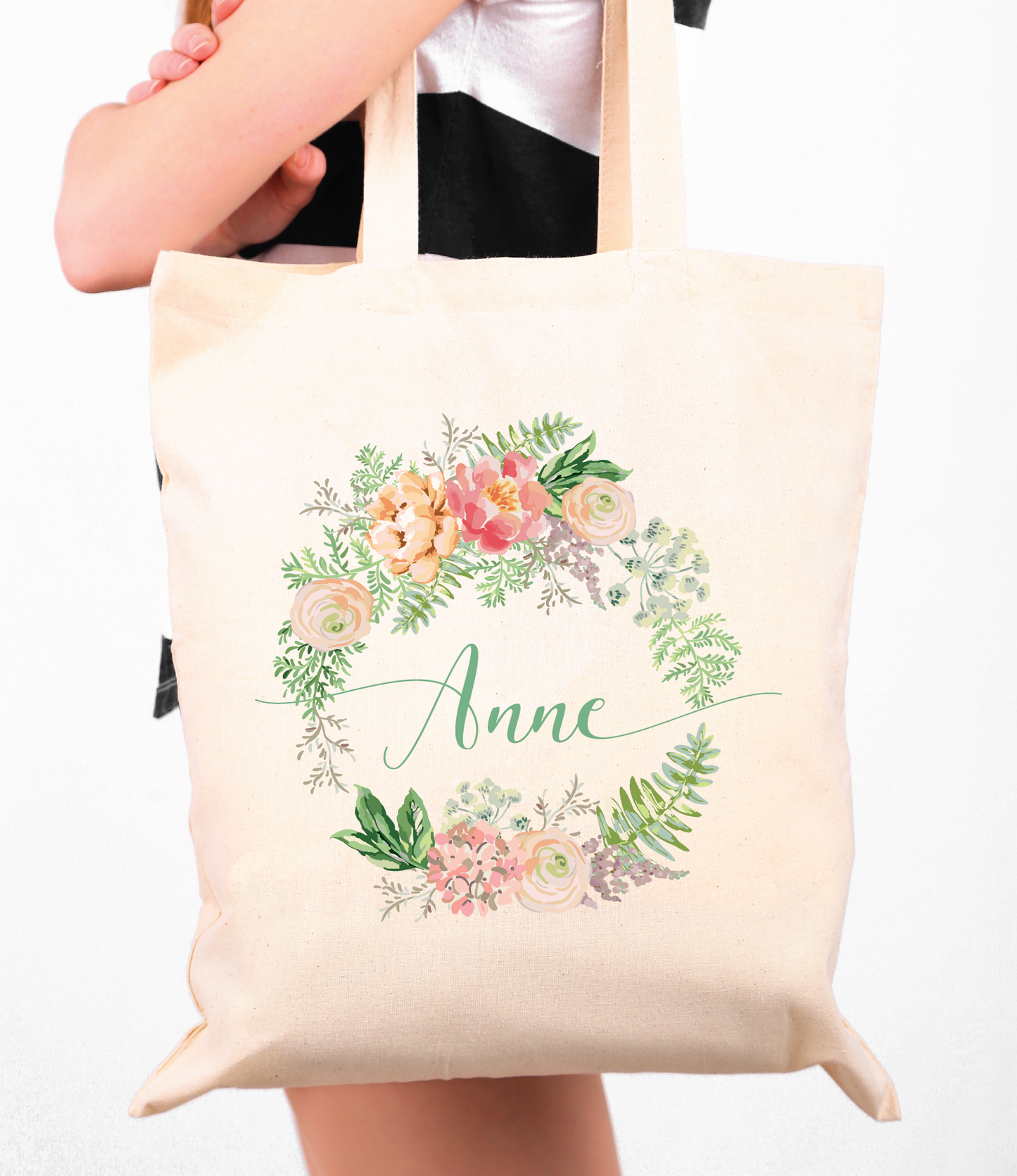 Romantic Irish Florals Personalized Tote Bag