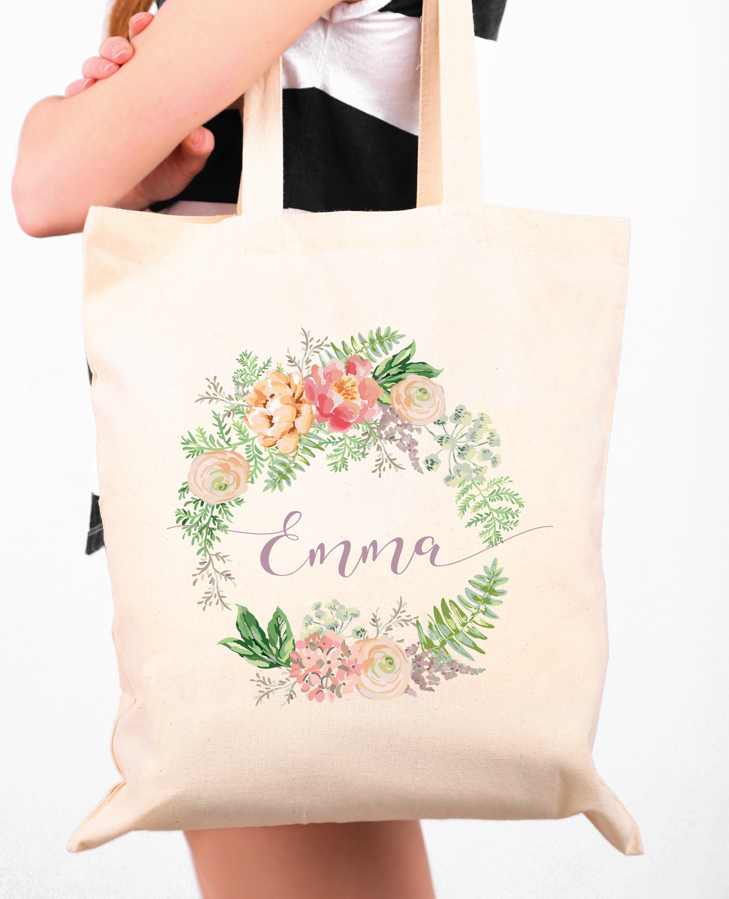 Romantic Irish Florals Personalized Tote Bag