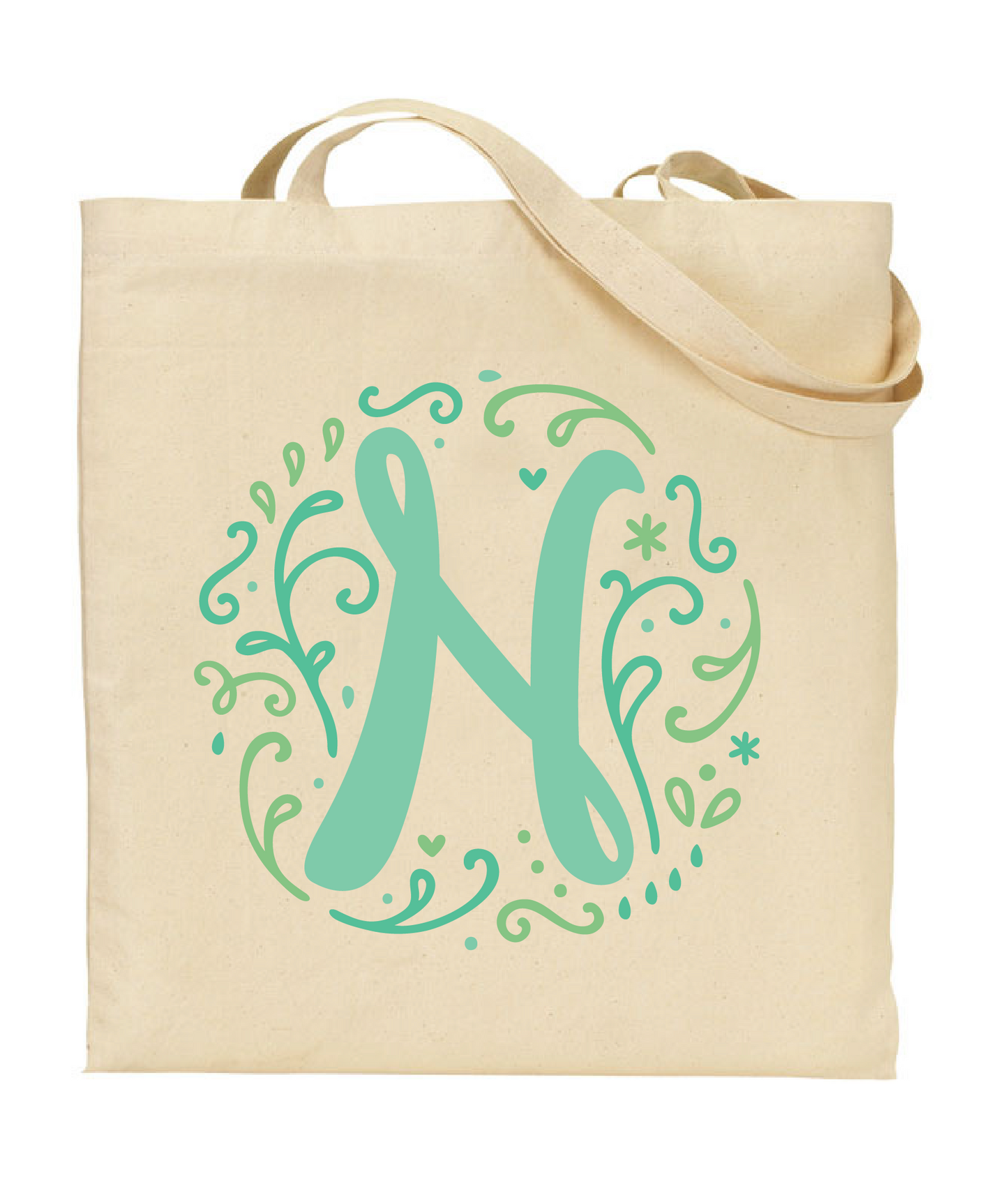 Whimsical Monogram Tote Bag