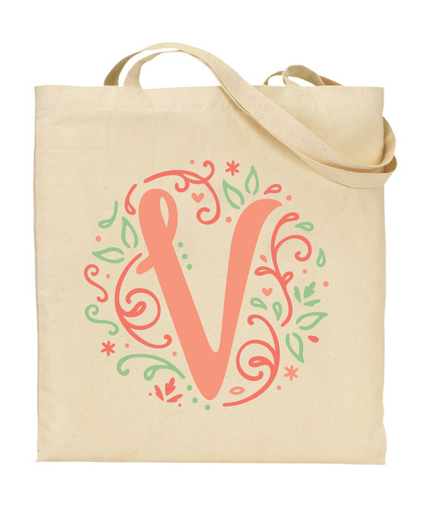 Whimsical Monogram Tote Bag