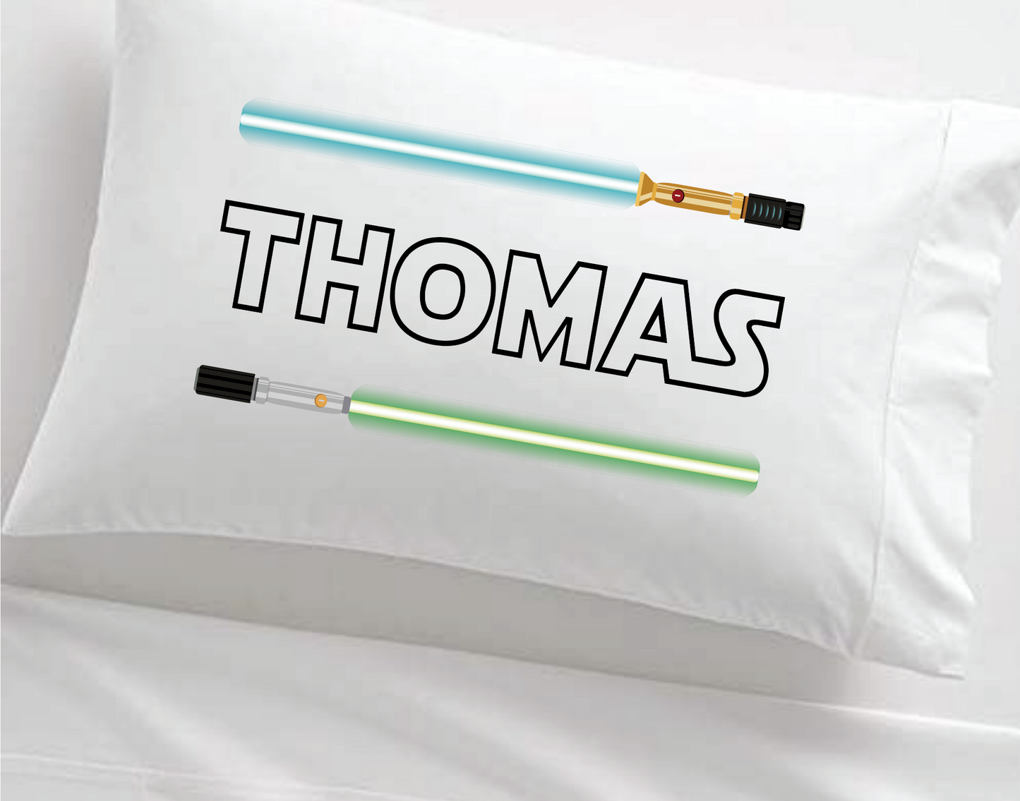 Personalized Light Saber Kid's Pillowcase
