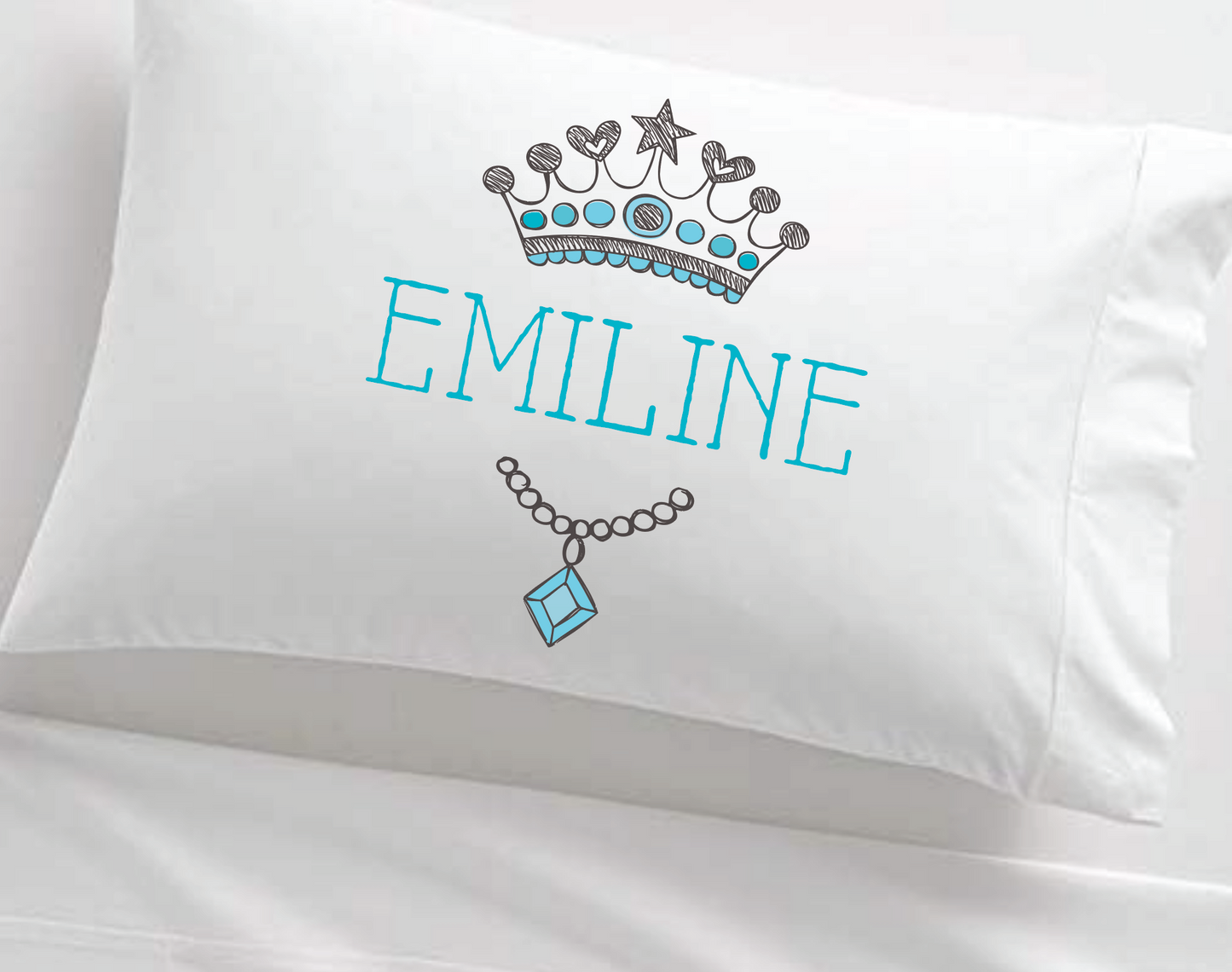 Princess Jewels Personalized Girl's Pillowcase
