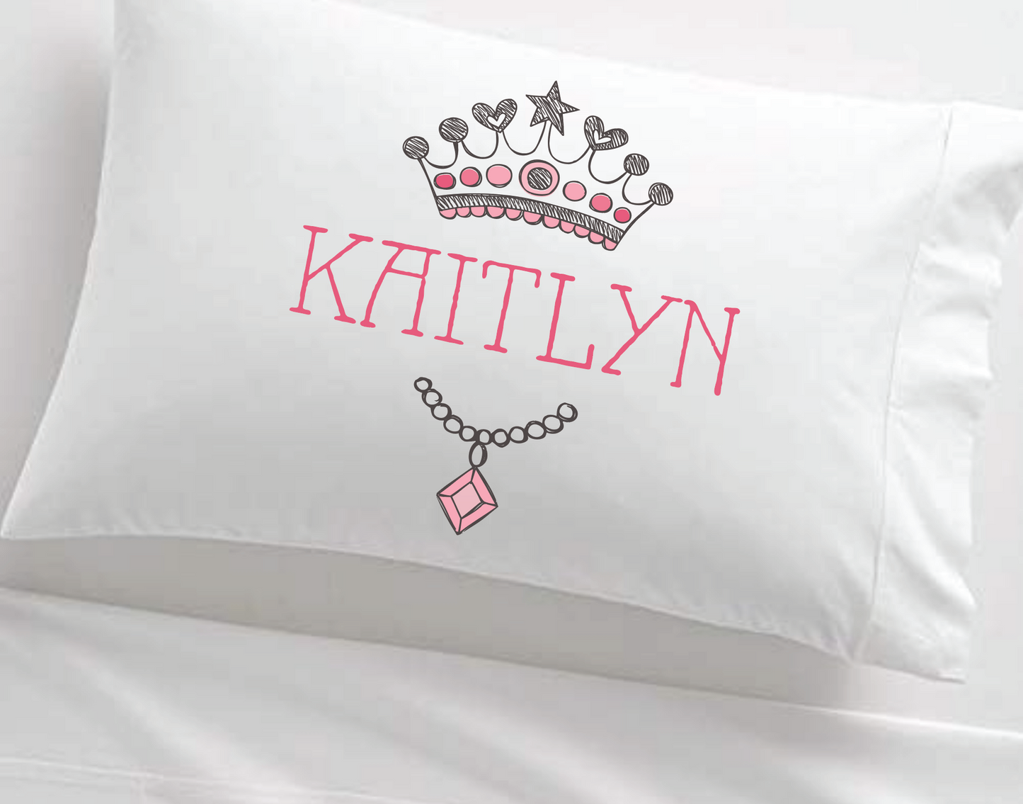 Princess Jewels Personalized Girl's Pillowcase