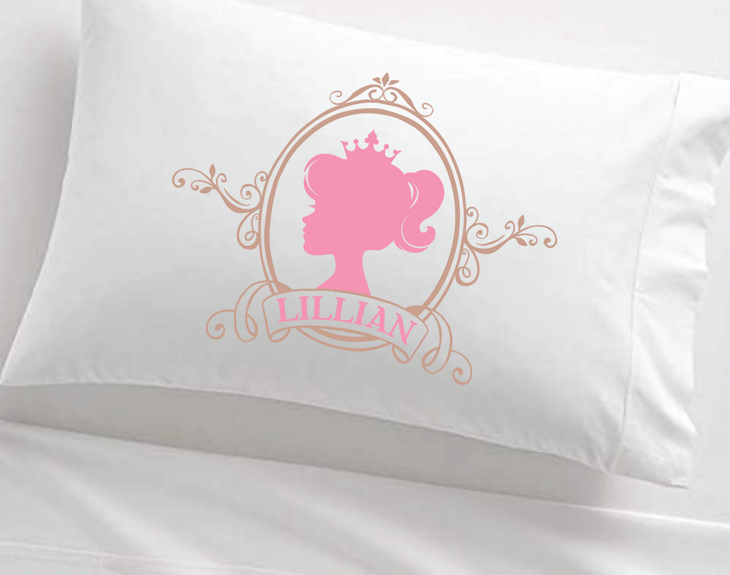 Little Princess Silhouette Personalized Girl's Pillowcase