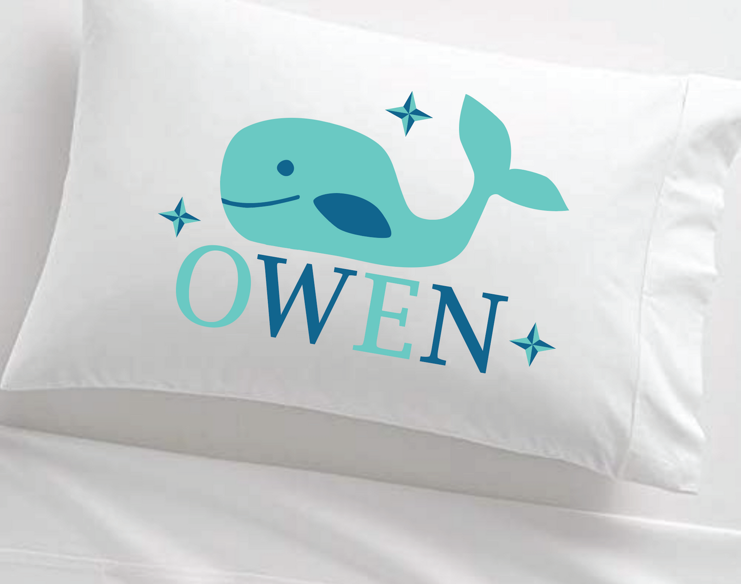 Personalized Little Purple Whale Child's Pillowcase