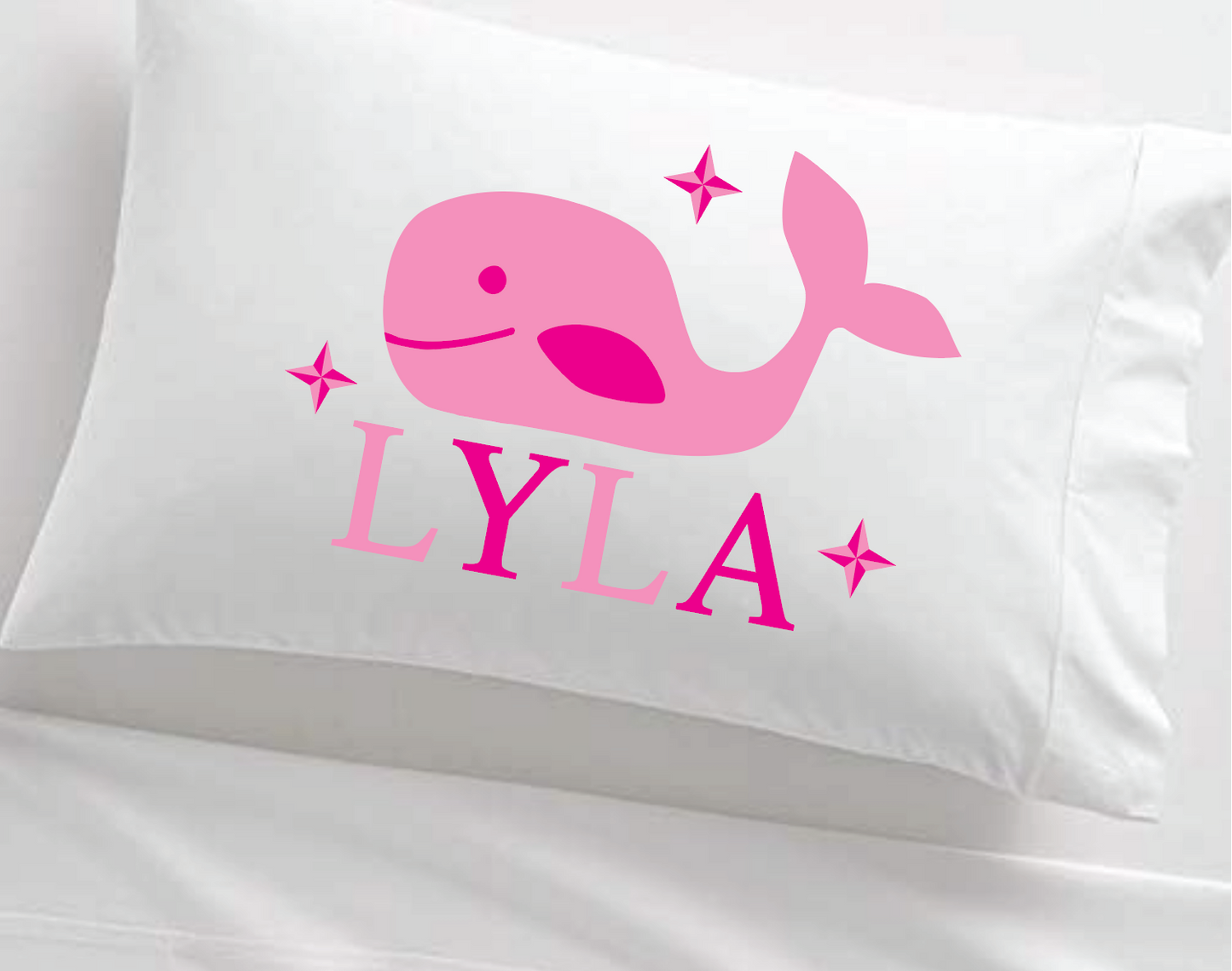 Personalized Little Purple Whale Child's Pillowcase