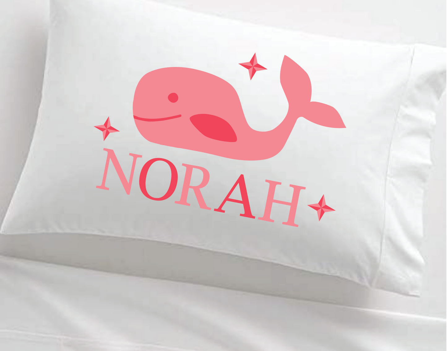 Personalized Little Purple Whale Child's Pillowcase