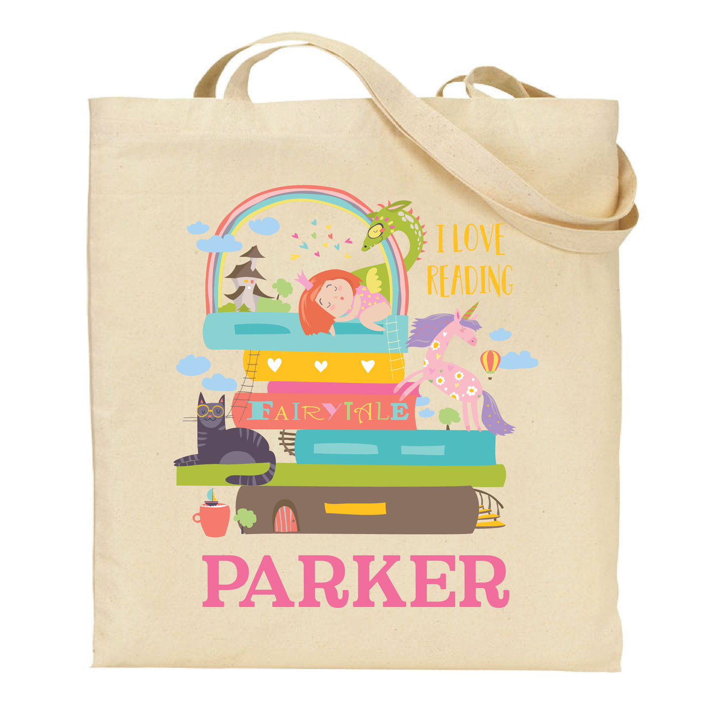 Personalized Fairy Tale Library Tote Bag