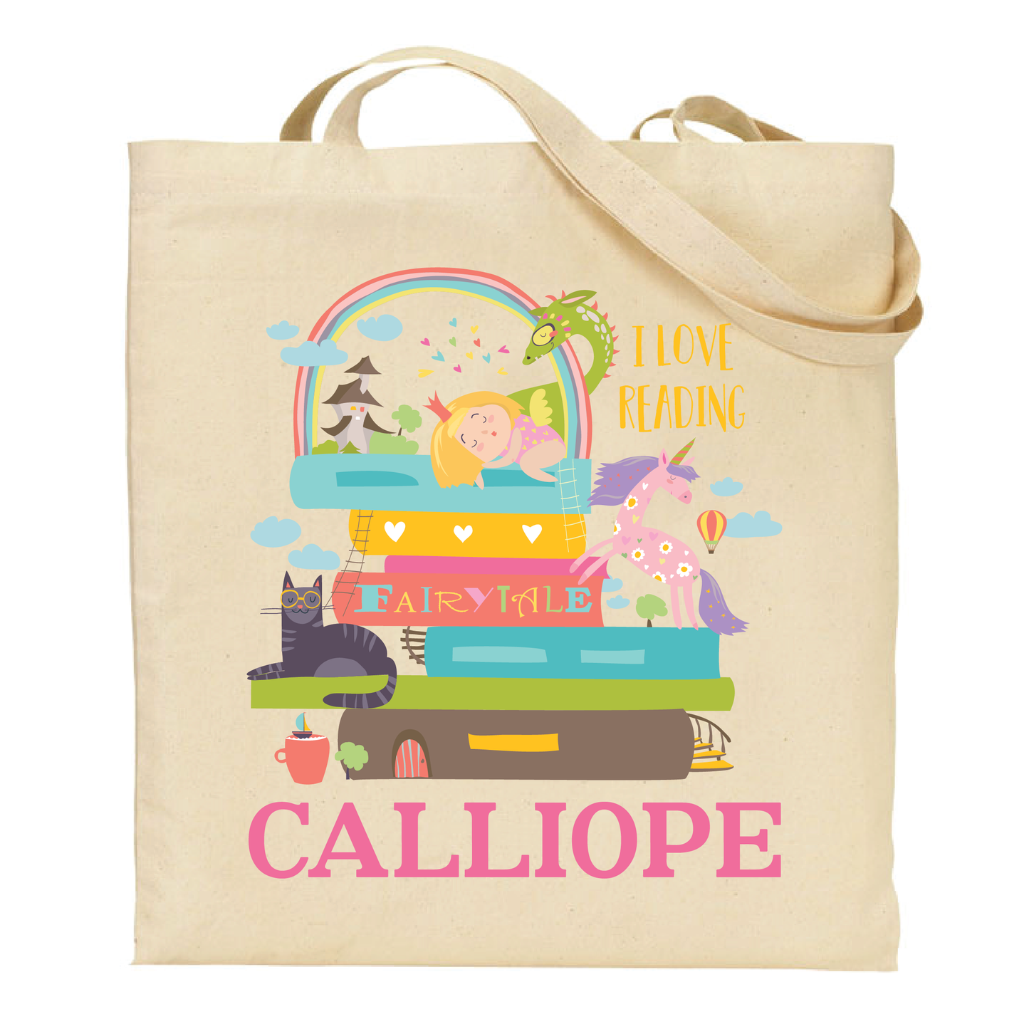 Personalized Fairy Tale Library Tote Bag