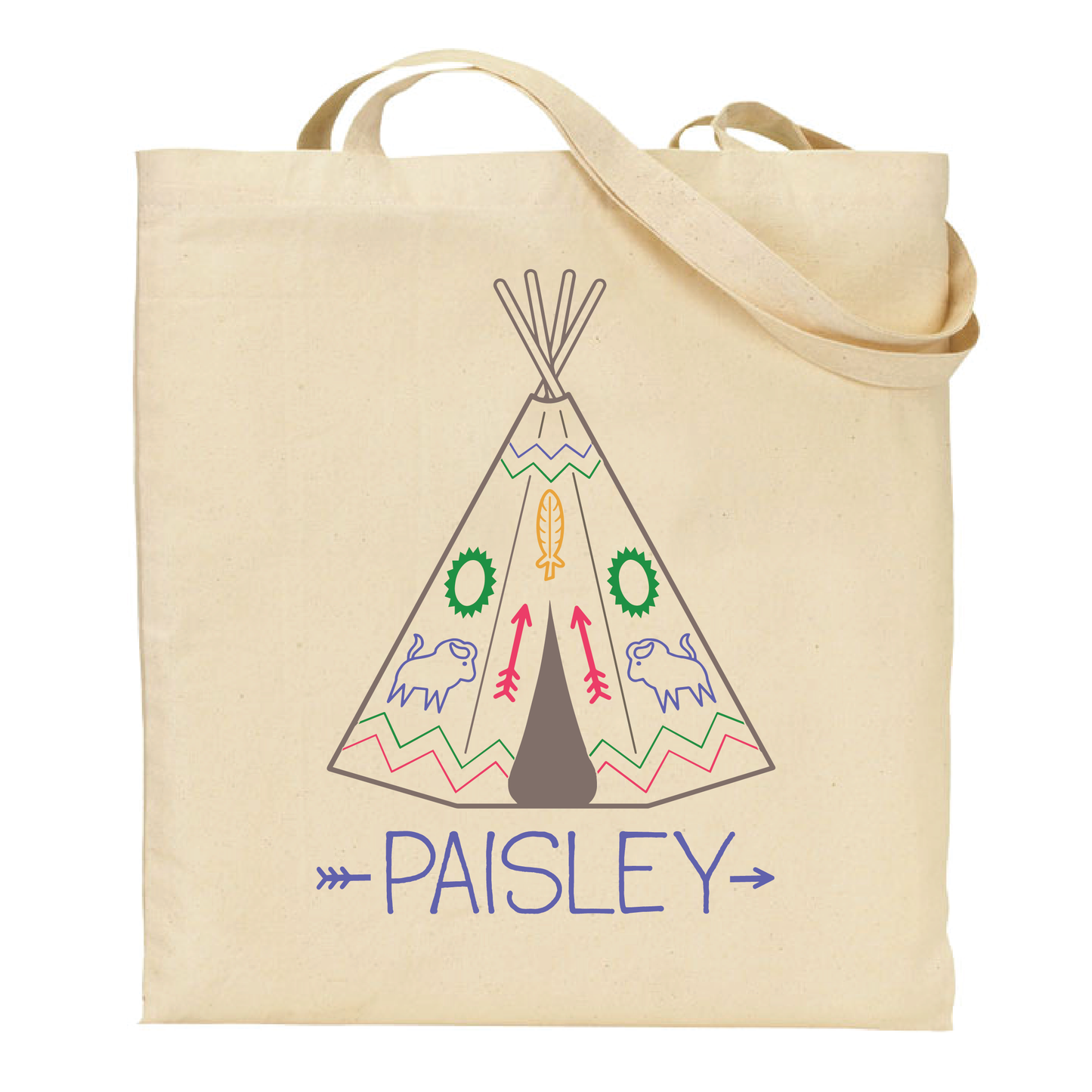 Personalized Camping Teepee Tote Bag