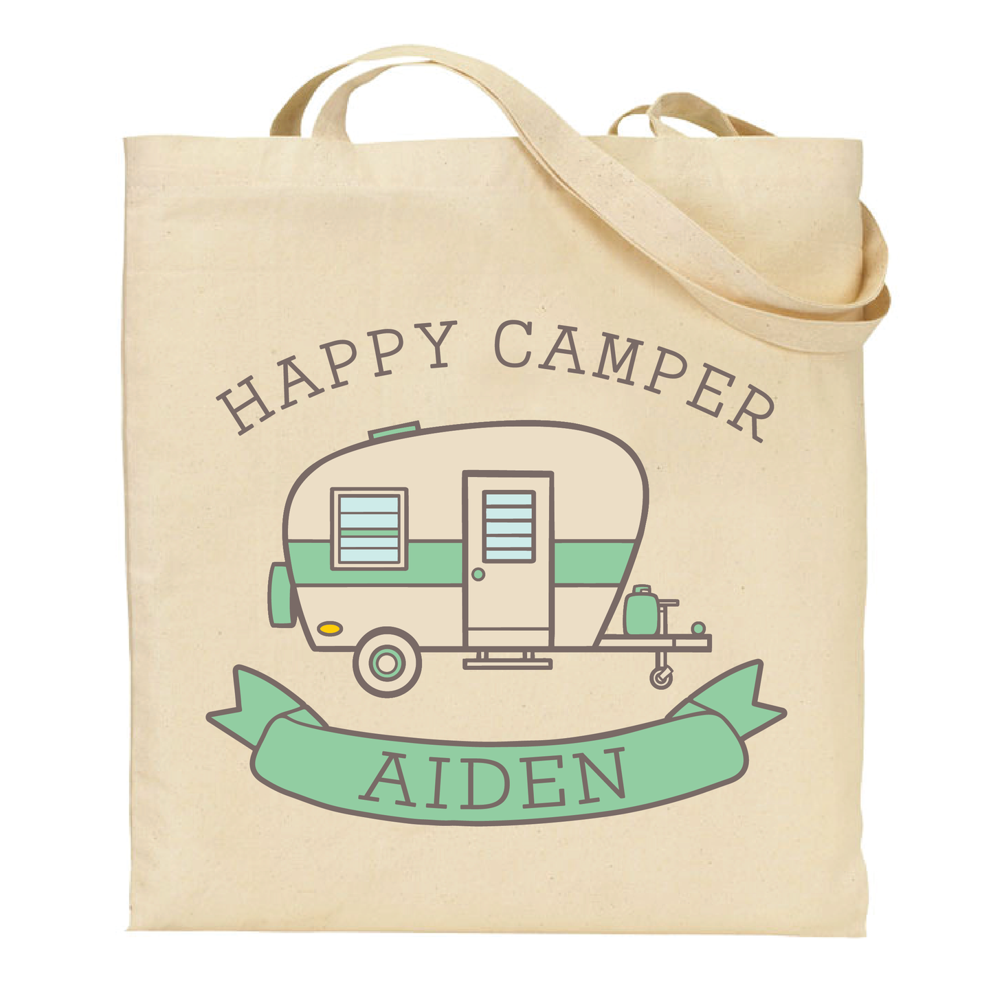 Personalized Happy Camper Tote Bag