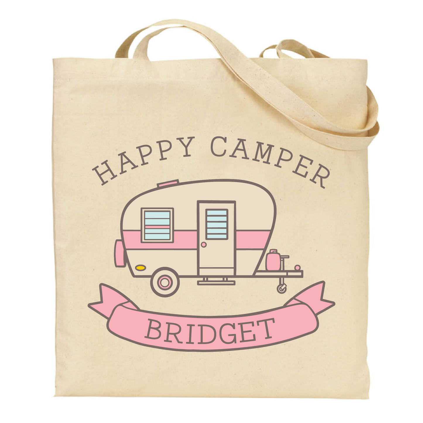Personalized Happy Camper Tote Bag