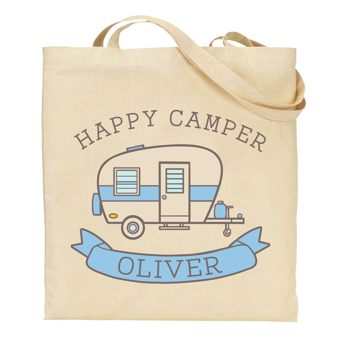 Personalized Happy Camper Tote Bag