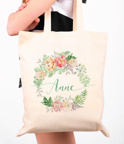 Romantic Irish Florals Personalized Tote Bag