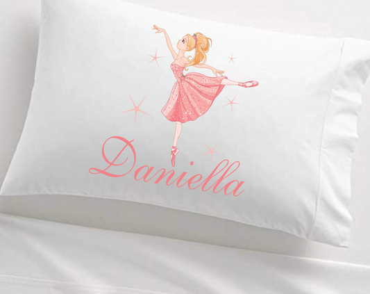 Dancing Ballerina Personalized Kid's Pillowcase