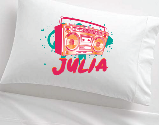 Personalized Girl's Hip-hop Boom Box Kid's Pillowcase