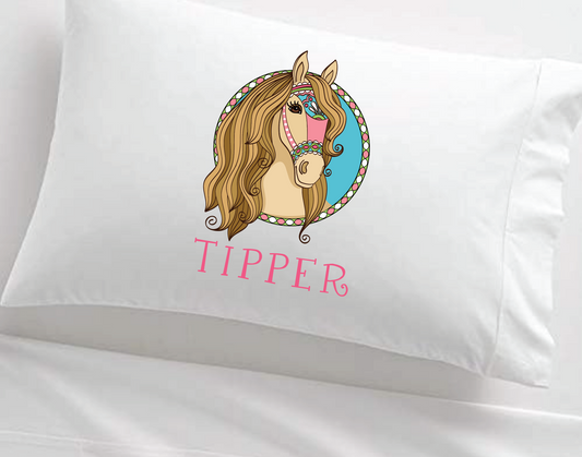 Little Horse Rider Equestrian Personalized Kid's Pillowcase