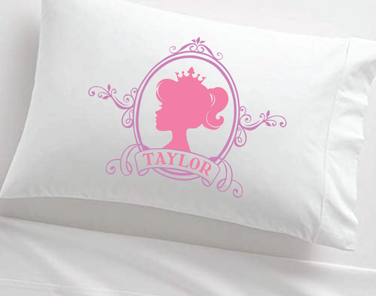 Little Princess Silhouette Personalized Girl's Pillowcase