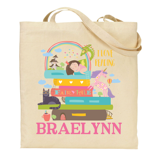 Personalized Fairy Tale Library Tote Bag