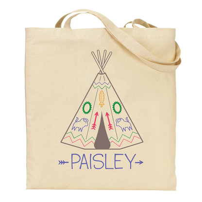 Personalized Camping Teepee Tote Bag