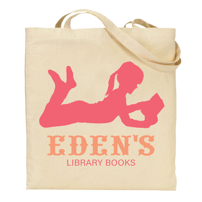 Little Girl Silhouette Personalized Library Tote Bag