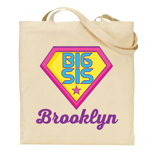 Big Superhero Sis Personalized Children's Tote Bag