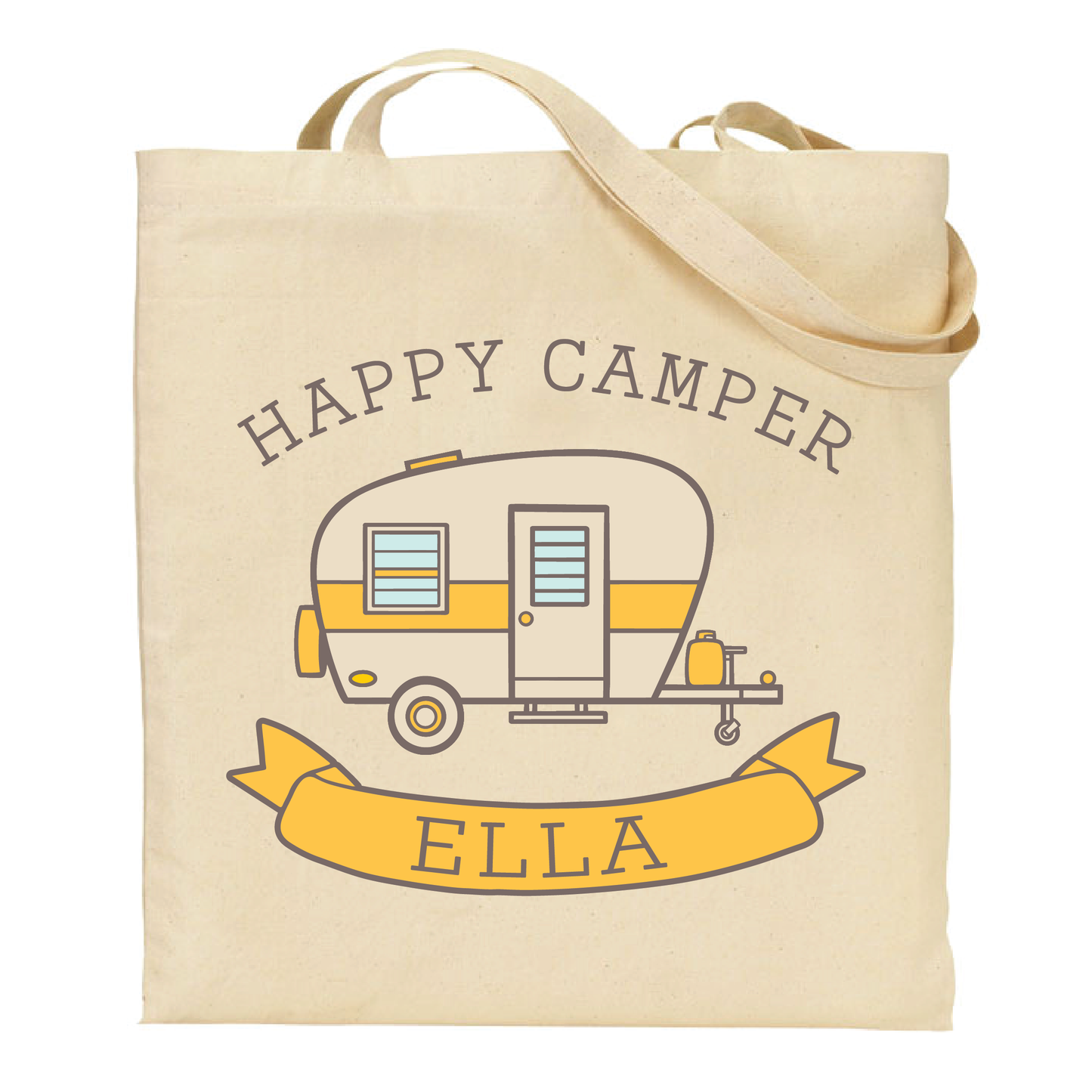 Personalized Happy Camper Tote Bag